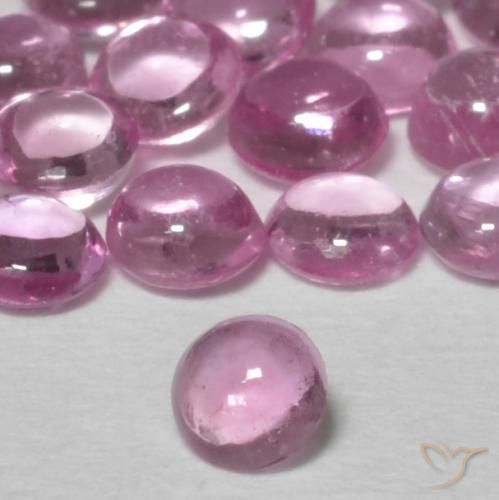 Zaffiro Rosa chiaro naturale da 0.09 ct, Rotondo, Trasparente