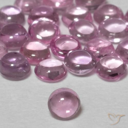 Zaffiro Rosa porpora chiaro reale naturale da 0.11 ct, Rotondo, Trasparente