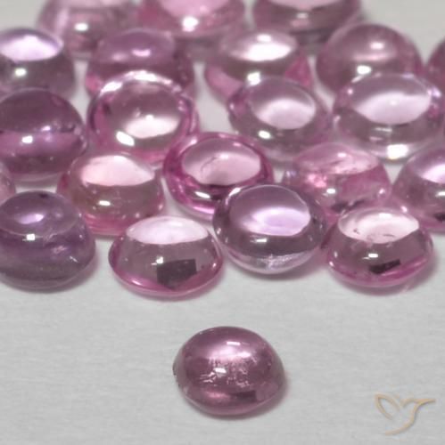 Zaffiro Rosa porpora chiaro reale naturale da 0.11 ct, Rotondo, Trasparente