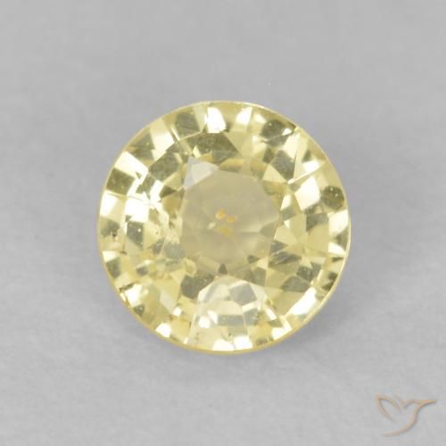 0.44ct Naturale Giallo caldo Zaffiro, Rotondo, VS