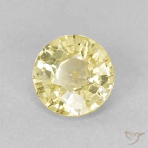 Zaffiro Giallo caldo naturale da 0.44 ct, Rotondo, VS