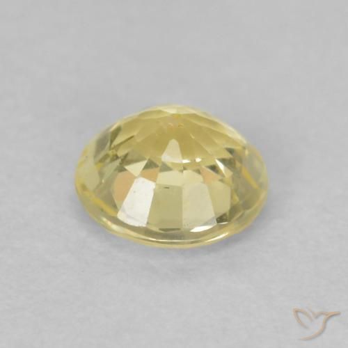 Zaffiro Giallo caldo naturale da 0.44 ct, Rotondo, VS