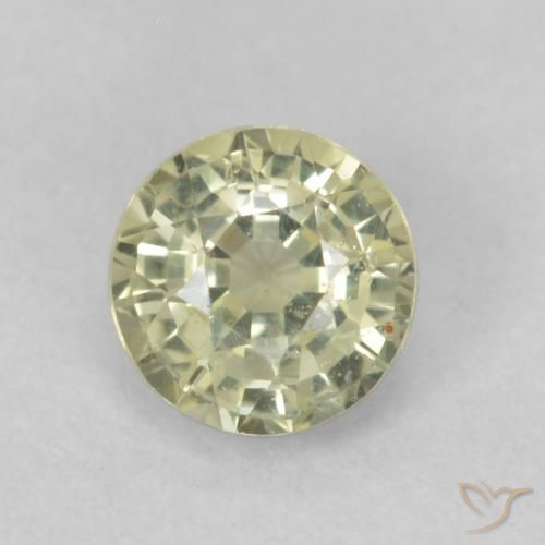 0.49ct Naturale Giallo chiaro Zaffiro, Rotondo, VS