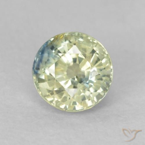 0.58ct Naturale Medium Light-Yellow Zaffiro, Rotondo, VS
