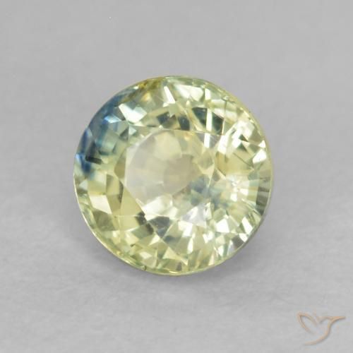 Zaffiro Medium Light-Yellow naturale da 0.58 ct, Rotondo, VS