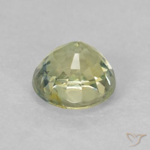 Zaffiro Medium Light-Yellow naturale da 0.58 ct, Rotondo, VS