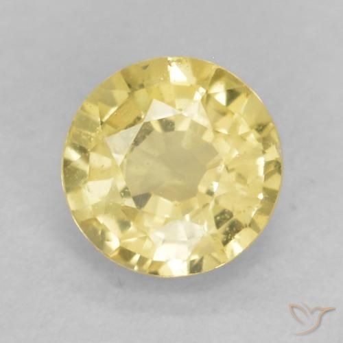 0.44ct Naturale Giallo chiaro Zaffiro, Rotondo, VS
