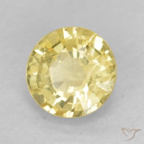 Zaffiro Giallo chiaro naturale da 0.44 ct, Rotondo, VS