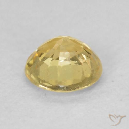 Zaffiro Giallo chiaro naturale da 0.44 ct, Rotondo, VS