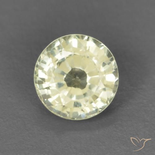 0.40ct Naturale Giallo chiaro Zaffiro, Rotondo, VVS-VS