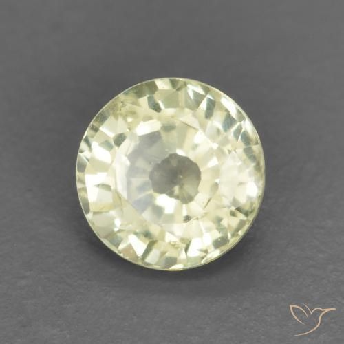 Zaffiro Giallo chiaro naturale da 0.40 ct, Rotondo, VVS-VS