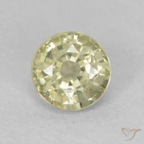 0.48ct Naturale Giallo chiaro Zaffiro, Rotondo, VS