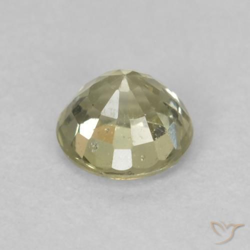 Zaffiro Giallo chiaro naturale da 0.48 ct, Rotondo, VS