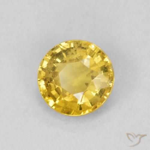 Zaffiro Oro chiaro naturale da 0.45 ct, Rotondo, SI