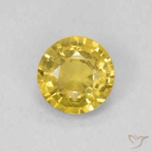 0.45ct Naturale Oro giallastro Zaffiro, Rotondo, SI
