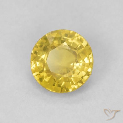 Zaffiro Oro giallastro naturale da 0.45 ct, Rotondo, SI