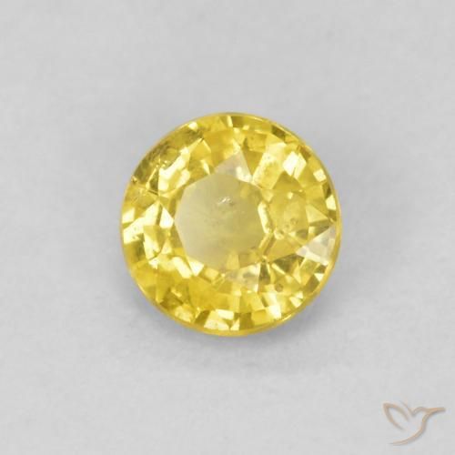 Zaffiro Bombo Giallo naturale da 0.40 ct, Rotondo, SI