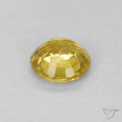 Zaffiro Bombo Giallo naturale da 0.40 ct, Rotondo, SI