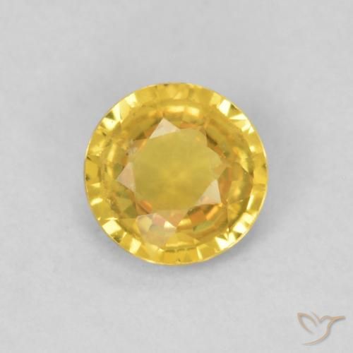 0.39ct Naturale Dorato medio Zaffiro, Rotondo, VS
