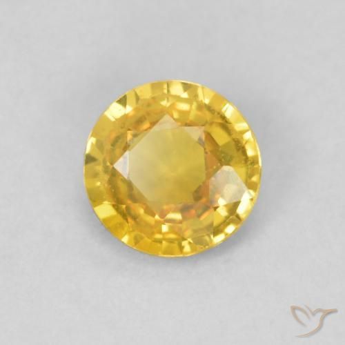 Zaffiro Dorato medio naturale da 0.39 ct, Rotondo, VS