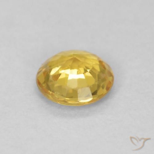 Zaffiro Dorato medio naturale da 0.39 ct, Rotondo, VS