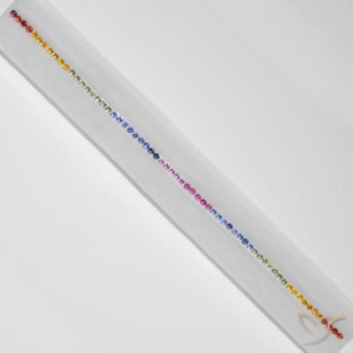 Gemme di Zaffiro Multicolore naturale da 5.57 ct, Rotondo, VS