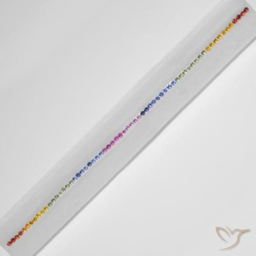 Gemme di Zaffiro Multicolore naturale da 5.57 ct, Rotondo, VS