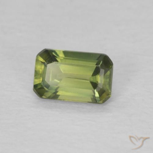 Zaffiro Terra Verde naturale da 0.43 ct, Ottagonale / Taglio smeraldo, VS