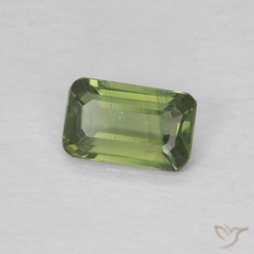 Zaffiro Verde caldo naturale da 0.37 ct, Ottagonale / Taglio smeraldo, VVS-VS