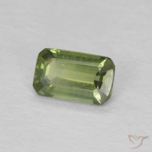 Zaffiro Verde caldo naturale da 0.40 ct, Ottagonale / Taglio smeraldo, VS