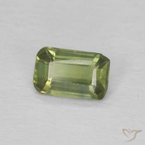 Zaffiro Verde caldo naturale da 0.39 ct, Ottagonale / Taglio smeraldo, VS