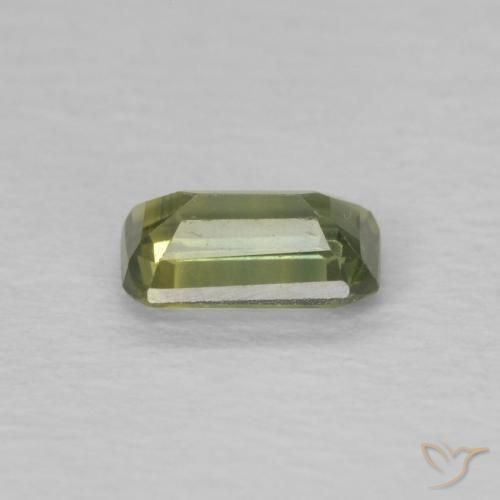 Zaffiro Verde caldo naturale da 0.39 ct, Ottagonale / Taglio smeraldo, VS