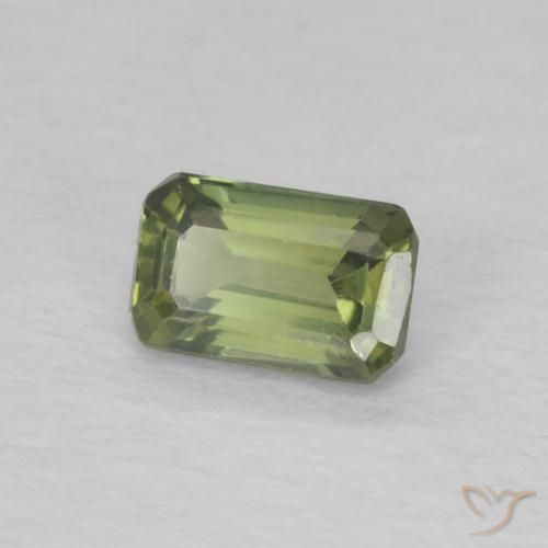 Zaffiro Verde medio naturale da 0.47 ct, Ottagonale / Taglio smeraldo, VS