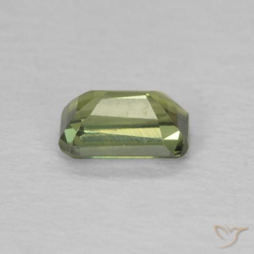Zaffiro Verde medio naturale da 0.47 ct, Ottagonale / Taglio smeraldo, VS