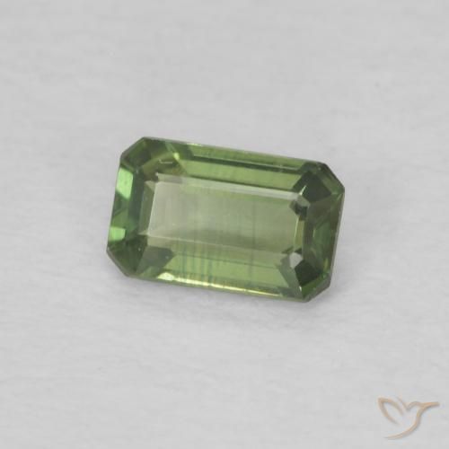 Zaffiro Terra Verde naturale da 0.40 ct, Ottagonale / Taglio smeraldo, VVS-VS