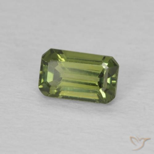 Zaffiro Verde caldo naturale da 0.46 ct, Ottagonale / Taglio smeraldo, VVS