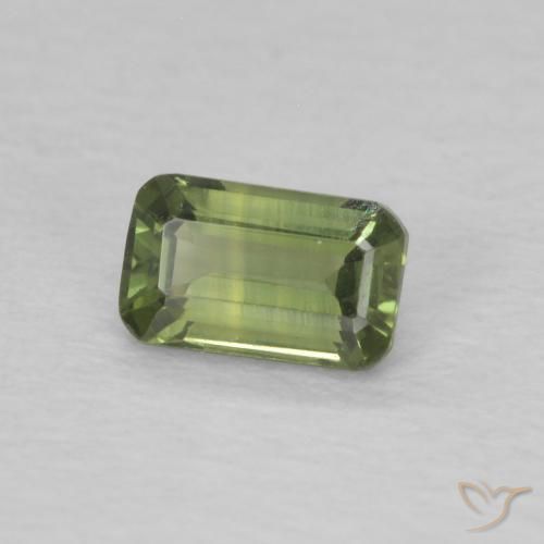 Zaffiro Verde medio naturale da 0.44 ct, Ottagonale / Taglio smeraldo, VVS