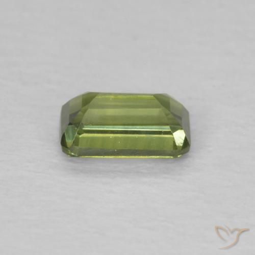 Zaffiro Verde medio naturale da 0.44 ct, Ottagonale / Taglio smeraldo, VVS