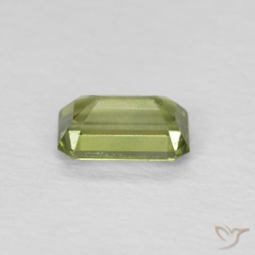 Zaffiro Verde giallastro naturale da 0.43 ct, Ottagonale / Taglio smeraldo, VVS-VS