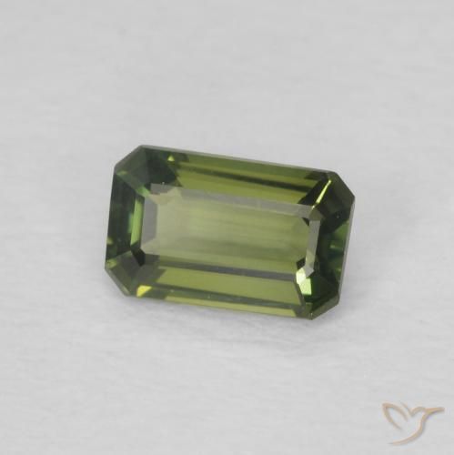 Zaffiro Terra Verde naturale da 0.43 ct, Ottagonale / Taglio smeraldo, VVS