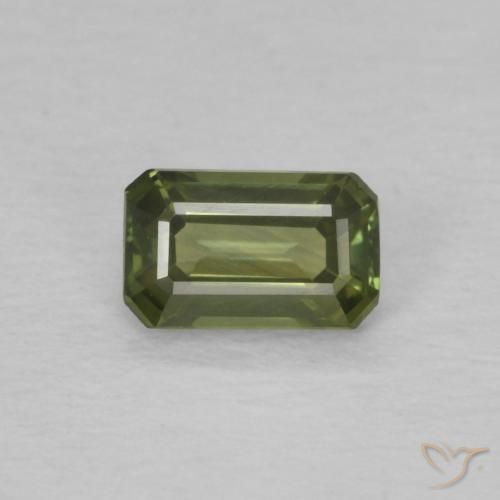0.45ct Naturale Verde medio Zaffiro, Taglio smeraldo, VVS-VS