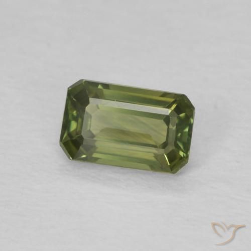 Zaffiro Verde medio naturale da 0.45 ct, Ottagonale / Taglio smeraldo, VVS-VS