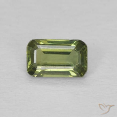 0.44ct Naturale Verde foresta chiaro Zaffiro, Taglio smeraldo, VVS-VS
