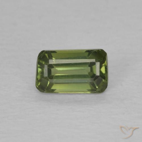 0.48ct Naturale Verde scuro Zaffiro, Taglio smeraldo, VVS-VS