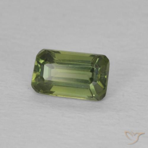 Zaffiro Verde scuro naturale da 0.48 ct, Ottagonale / Taglio smeraldo, VVS-VS