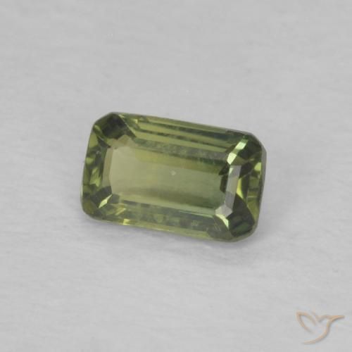Zaffiro Verde caldo naturale da 0.41 ct, Ottagonale / Taglio smeraldo, VVS