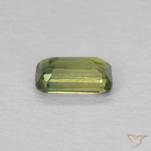 Zaffiro Verde caldo naturale da 0.41 ct, Ottagonale / Taglio smeraldo, VVS
