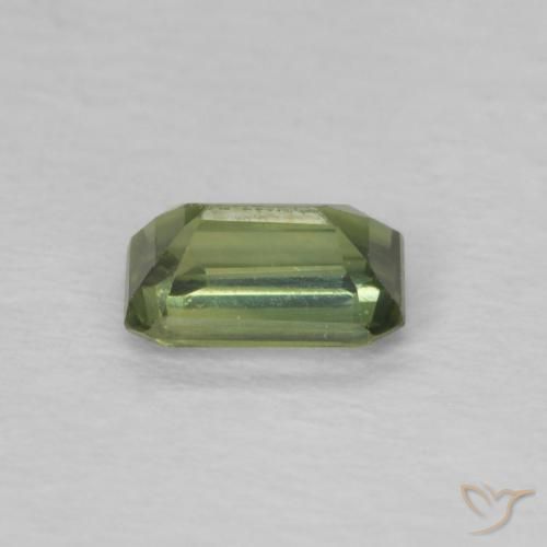 Zaffiro Verde caldo naturale da 0.45 ct, Ottagonale / Taglio smeraldo, VVS