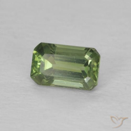 Zaffiro Verde medio naturale da 0.50 ct, Ottagonale / Taglio smeraldo, VVS
