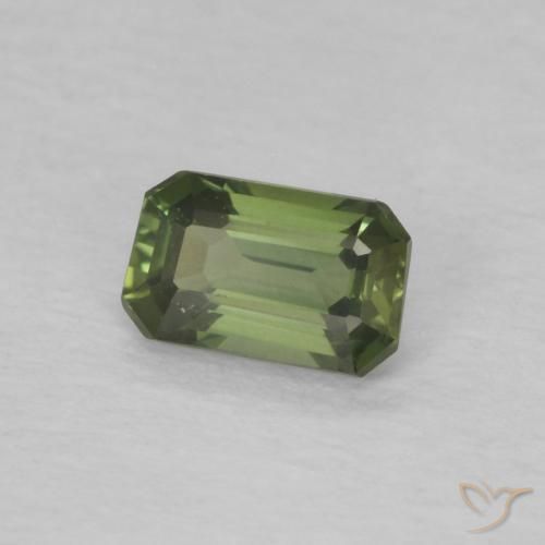Zaffiro Verde foresta naturale da 0.41 ct, Ottagonale / Taglio smeraldo, VVS